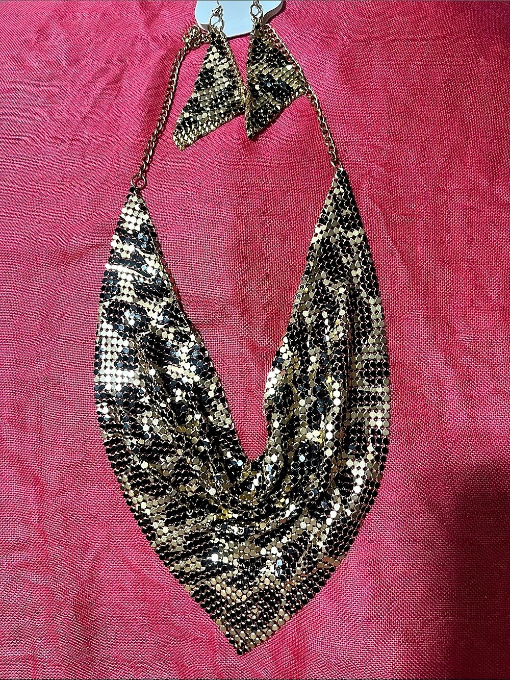 Statement Mesh Necklace & Earrings